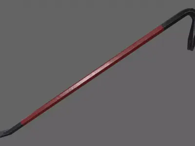 PBR Crowbar V3RedBlack Low-poly 3D model