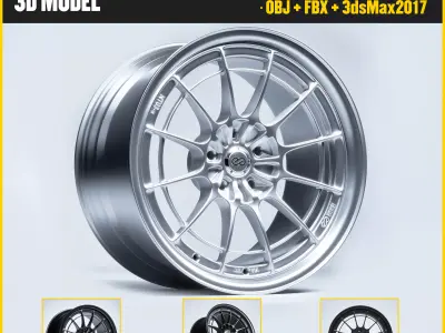 Enkei Wheels - nt03m Low-poly 3D model