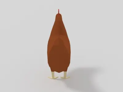 Low Poly Cartoon Chicken Low-poly 3D model