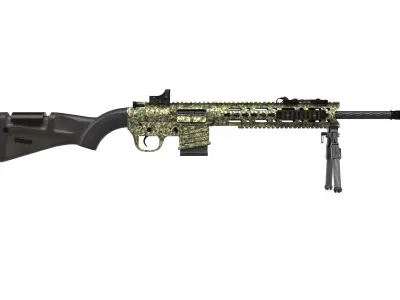 Sniper Rifle 2 Used Low-poly 3D model