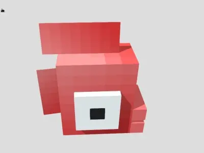 Fish Cube Animated Low-poly 3D model