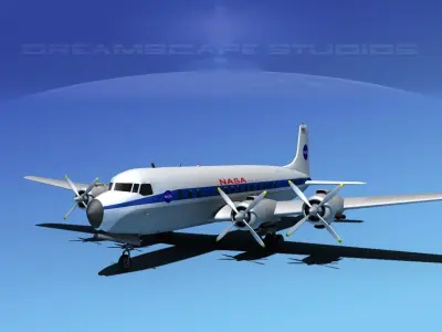 Douglas DC-7C NASA 3D model