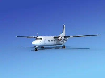 Fokker 50 Unmarked 3D model