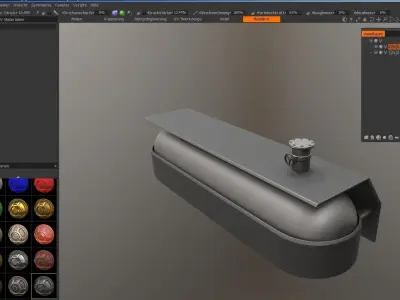 Fuel Tank Low and High Poly Work File Low-poly 3D model