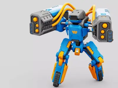 MILITARY BOT B-450 RIGGED 3D model