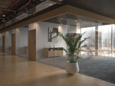 Offices Coworking interior design 3D model