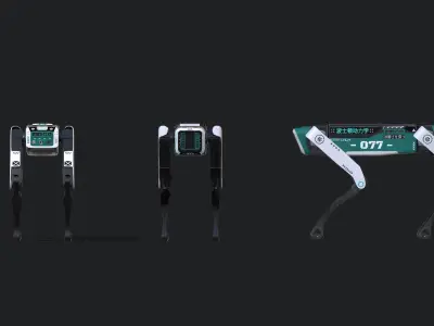 Robot Dog Low-poly 3D model