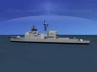 Ticonderoga Class Cruiser CG55 USS Leyte Gulf 3D model