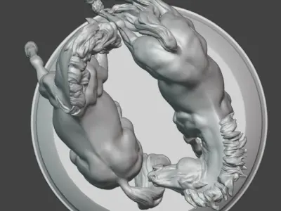 Baroque horses Free 3D print model