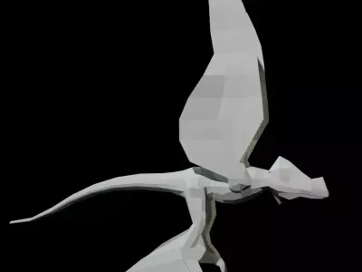 Low-poly MicroRaptor flying dinosaur Low-poly 3D model