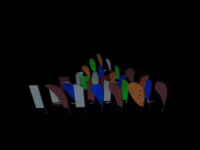  banner commercial flag 3D model