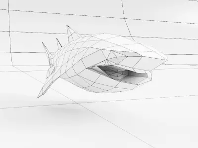 Shark Fish low poly toon 3d model  Low-poly 3D model