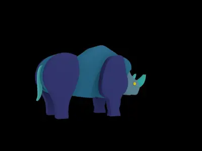 rhinoceros lowpoly 3D model