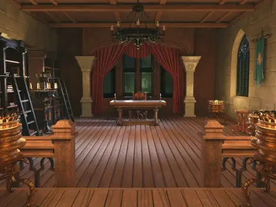 medieval interior 3D model