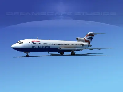 Boeing 727-200 British Airways 3D model