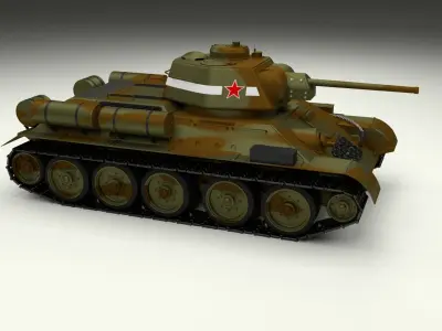 T34 76 Tank Camo 3D model