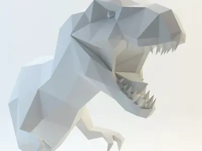 head t-rex dinosaur Low-poly 3D model