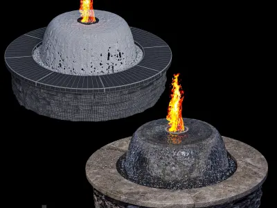 3 Fountains Fire and Water Bowl 3D model