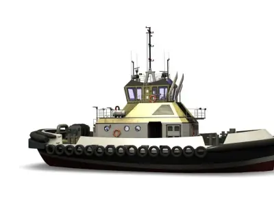 Tugboat Low-poly 3D model