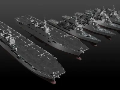 JMSDF Surface Fleet collection 3D model