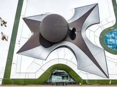 Futuristic Butterfly Museum Low-poly 3D model