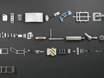 Random Greeble Pack Low-poly 3D model