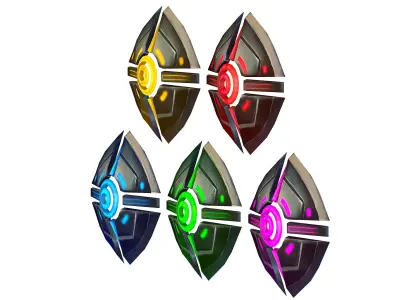 a Set of Shield Weapons Low-poly 3D model