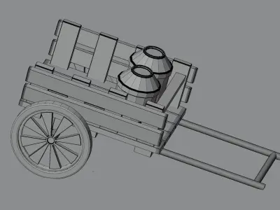 Medieval Cart Type 1 3D model