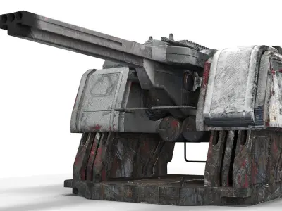 sci fi cannon  Low-poly 3D model