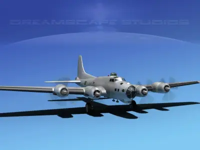 Boeing B-17G Bare Metal HP 3D model