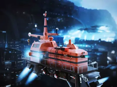 Spaceship rescue boat 3D model