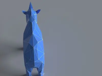 Rhino lowpoly 3D print model polygonal Low-poly 3D model