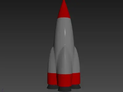 Retro Rocket 3D model