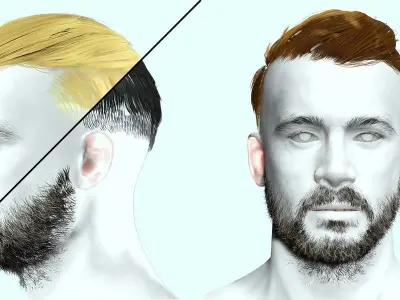 Side Part Male Hair Cut Low-Poly Low-poly 3D model