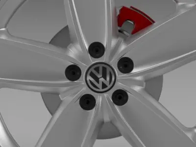 VW Polo 2010 wheel 3D model