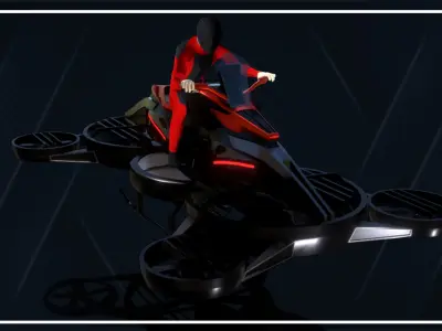 Helix Heli Hoverbike Low-poly 3D model