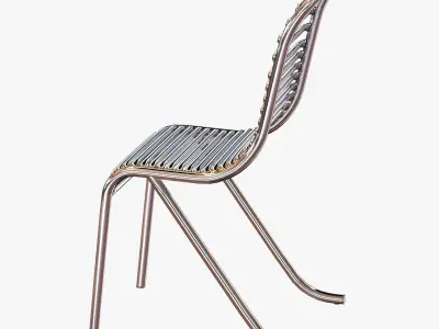 Michel Dufet Metal dining Chair 3D model