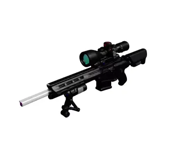 Futuristic Sniper Rifle with Scope 3D model