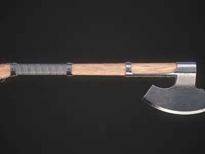 Medieval Axe 04 Low-poly 3D model