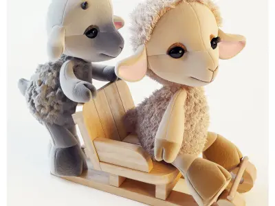 Sheep and goat toy 3D model