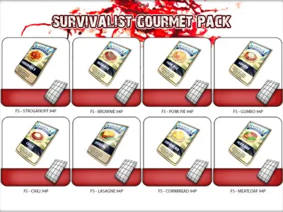 Survivalist Gourmet Pack Low-poly 3D model