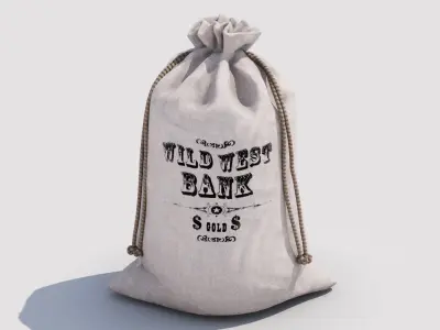 Money Bag Low-poly 3D model