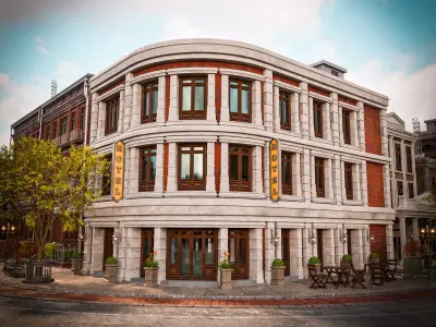 URBAN BUILDING OLD HORROR 10 Low-poly 3D model