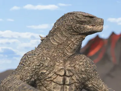 Monster Godzilla Rigged for Cinema 4D 3D model