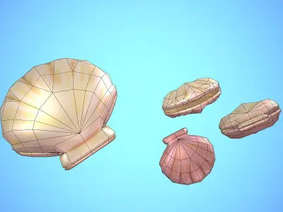 SHELL 04 CARTOON STYLIZED Low-poly 3D model