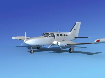 Cessna 421 Golden Eagle Bare Metal 3D model