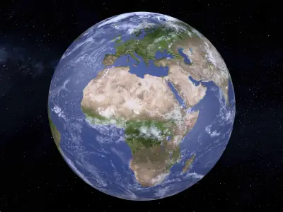 8K Earth Low-poly 3D model