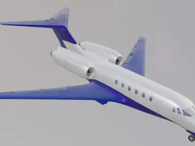 Cessna 680  jet airplane 3D model