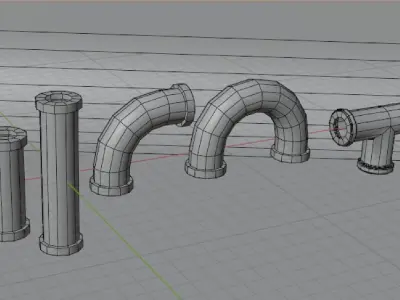Water Pipe lowpoy game-ready model Low-poly 3D model