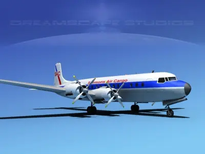 Douglas DC-7C Simmons Air Cargo 3D model